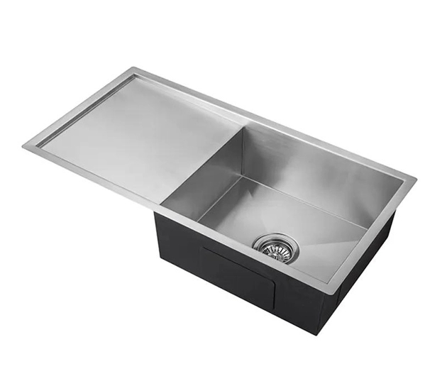 Pias de aço inoxidável com drainboard